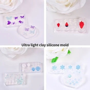 Керамични обеци, силиконова форма, Прозрачни Аксесоари за бележки/Снежинки/пеперуди, Ultralight лепило за глина 