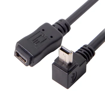 Удлинительный кабел CY Chenyang GPS Mini USB 5 ПЕНСА 90C up с директен наклон от щепсела до штекеру mini usb 5 пенса