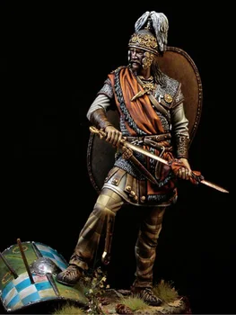 1/24 75-мм древен човек-войн с щит, 75-миллиметровая играчка модел от смола, мини комплект в разглобено формата, неокрашенный