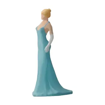 1: 64 Модел на жена във вечерна рокля, украса диорами, малки архитектурни раскрашенные фигурки за украса на работния плот, миниатюрна сцена