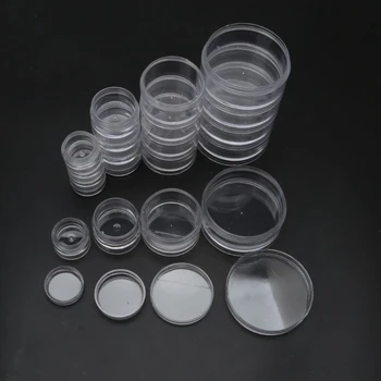 1 комплект 5-слойных цилиндрични штабелируемых контейнери за Пластмасови мъниста кръгла прозрачна кутия за мъниста копчета неща за бродерия