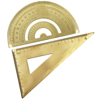 1 комплект Чертожната триъгълна продуктова Линия за измерване на геометрия на Месинг транспортир