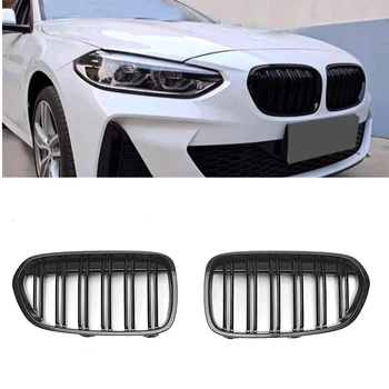 2 елемента Състезателни Решетка Предна Бъбречна Решетка За BMW Серия 1 F52 2018-2021 118i 120i Черен Автомобил Горна Броня Въздухопровода на предния Капак на Окото Комплект Окото