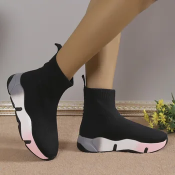 2023 г. Висококачествени дамски обувки без закопчалка, дамски обувки, модерни ежедневни обувки с кръгло бомбе, женски ботильоны на платформата, топла разпродажба