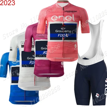 2023 Обиколка на Италия FDJ Комплект Тениски, Велосипеди Pink Team Лятна къса Дрехи Ризи за автомобилния наем Костюм Велосипедни Престилки Шорти МТБ Ropa