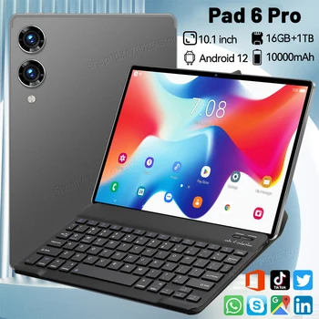 2024 Android Tablet Pad 6 Pro 16G + 1 TB 10-инчов Оригинален Таблет 5G с Две SIM-карти или световната Версия на WIFI Таблет с клавиатура