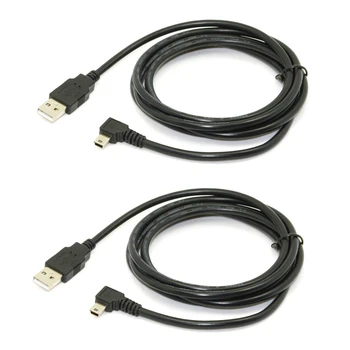 2X1, 8 М Mini USB Type B 5Pin куплунга, а под ъгъл 90 градуса наляво към USB 2.0 штекерный кабел за предаване на данни Черен цвят