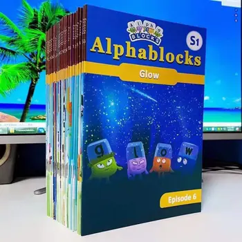 30 Книги / набор Alphablocks Цифрови цифрови блокове Градивни елементи за деца Книга за обучението по английски език за деца от ранна възраст