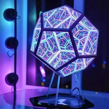 3D Кубичен Светлина Творчески Стръмен Безкрайна нощна светлина под Формата На Т.н Цветни Художествени Светлина USB лека нощ Момичета За Рожден Ден, Подарък за Коледа