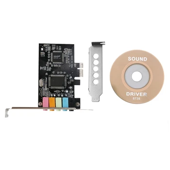 4X Звукова карта Pcie 5.1, Аудиокарта 3D Съраунд-звук PCI Express За КОМПЮТЪР С Високо Директен Звук и Низкопрофильным за монтиране на стена