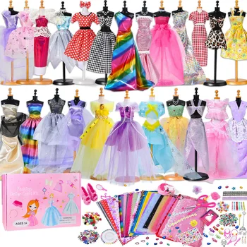 500 бр. дизайнерски дрехи за момичета, детски чанта за бродерия, аксесоари от детска тъкан, рокли за момичета, художествени занаяти
