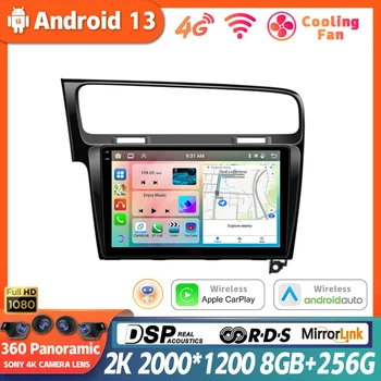Android 13 Авто Радио, Мултимедиен Плейър За Фолксваген Голф 7 MK7 GTI 2011-2021 GPS Навигация Главното Устройство Carplay Стерео