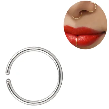 ASTM F136 Титановое Открывающееся ухото, пръстен на носа, си вежда, устна, пръстен, хрущял, обицата в соске, унисекс, Прости бижута за пиърсинг, продажба на Едро
