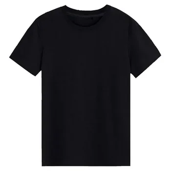 B8853 Тънка Мъжка тениска Однотонная тениска Стандартна празна тениска в Черно-бели фланелки Най-Нови