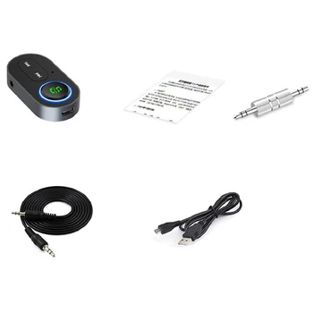 Bluetooth Адаптер, с стереофоническим глас вещанием, авто безжичен приемник с Bluetooth 5.1 с аудиокабелем 3,5 мм