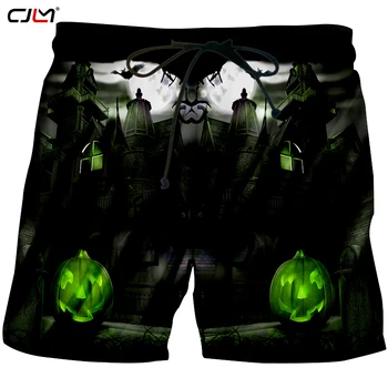 CJLM Нов Хелоуин Голям размер Модни маркови мъжки къси панталони с 3D принтом Тиква заключване Доставчици мъжки дрехи