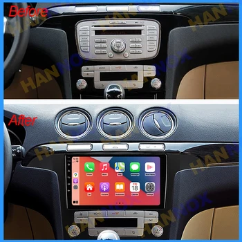HANNOX 9-инчов Сензорен Екран радиото на автомобила Android Стерео Мултимедия за Ford S-Max, S Max SMAX GPS Навигация DVD Слушалки с рамка