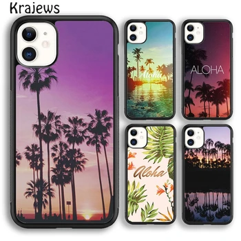 Krajews Aloha Palm Trees мек Калъф За Телефон Калъф За iPhone 15 SE2020 14 6 7 8 plus XS XR 11 12 mini pro 13 max корпуса Shell Fundas
