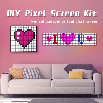 Led Пиксельный Дисплей Смарт Часовници Pixel Art Screen Panel-съвместимо приложение За Управление на Текстов Шаблон DIYCustom, Анимированным За игри