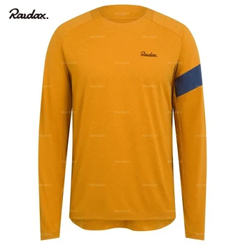 RAUDAX-Мъжки Велосипедна риза с дълъг ръкав, Пролет и есен, Велосипедна риза за скоростно спускане, Предварително пране от полиестер, Водна hoody