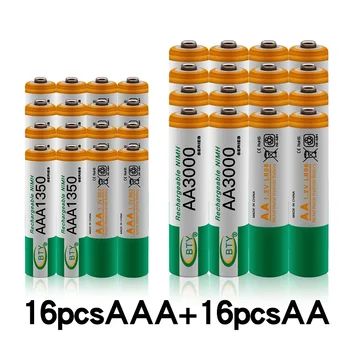 Акумулаторна батерия NiMH AAA, 100%, 1,2 ма, AA, 1350 MAH, 1,2 МА, новост разпродажба 2