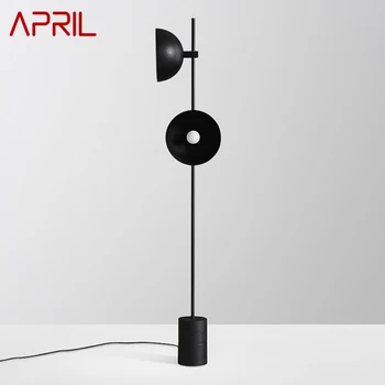 Април Модерен Ретро Мрамор под лампа Nordic Creative Simple LED Black Standing Light за Домашен интериор салона на Хотел