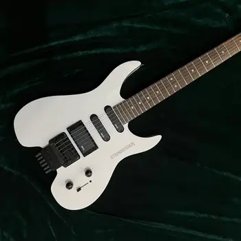 Безголовая електрическа китара с твърд корпус, бяло цвят Floyd Rose Tremolo Bridge с 6 струни Guitarra violão, китара, версия Steinberger