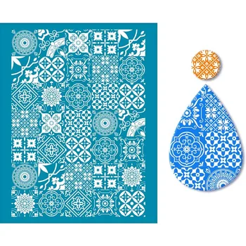 Глинени шаблони с дизайн във формата на цвете плочки, листове за, ситопечат за еднократна употреба, трансфер на шаблон от цветя на окото, моющийся