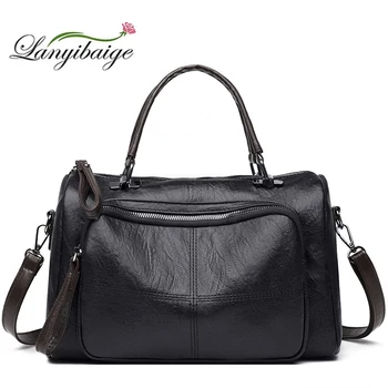 Дамски кожени чанти, модни ежедневни дамски чанти голям капацитет, чанти за ръце в изчистен стил, чанти през рамо дамски чанти-месинджър