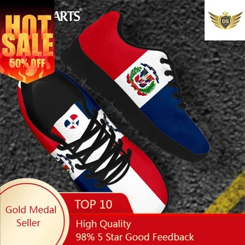 Дизайнерски Обувки С Флага на Доминиканската Република, Ежедневни Леки Мъжки Маратонки На Равна Подметка, Дишаща Мъжки Обувки За Ходене дантела