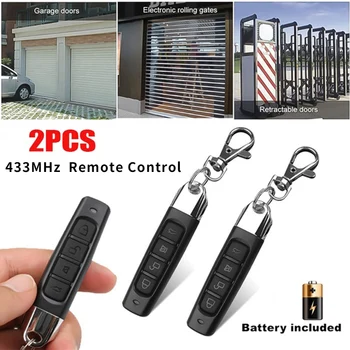 Дистанционно управление на гаражни врати с честота 433 Mhz, устройството за отваряне на врати, восъчни дистанционно управление, клониране код, авто ключа (2 бр.)