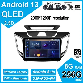 ДПС IPS QLED Android 13 За Hyundai Creta IX25 2015-2019 Радиото в автомобила 4G Wifi Автоматичен Екран, Мултимедия и Видео CarPlay Навигация