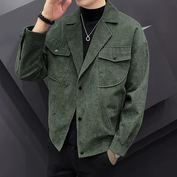 Есен ново мъжко палто, вельветовая яке, trend корейски кратък костюм, яка с ревери, яке