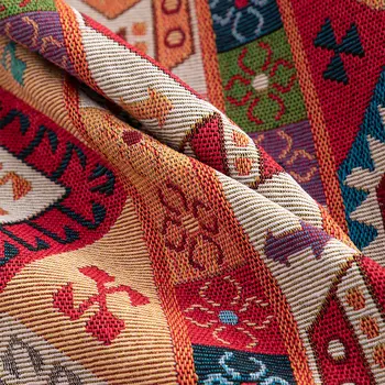 Жаккардовая тъкани в бохемски етнически стил С геометричен модел от боядисана прежда За шиене, аксесоари, Текстил за дома на половин метър