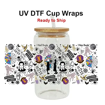Индивидуална печат 3D лого UV-прехвърляне на Водоустойчив стикер-издател на UV-прехвърляне на DTF за увиване на чаши