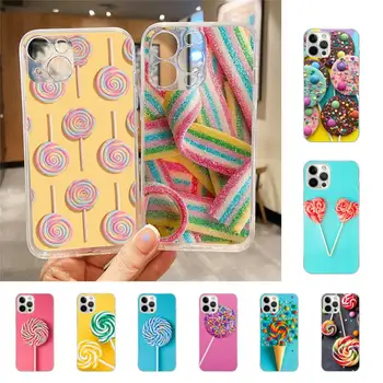Калъф За телефон Ycandy Lollipop Donut За Iphone 7 8 Plus X Xr Xs 11 12 13 Se2020 Mini Iphone Mobile 14 Pro Max Case
