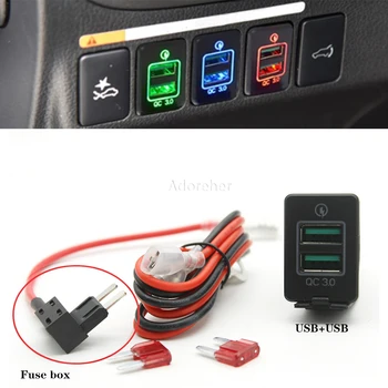 Колата QC3.0 USB Двойно зарядно устройство ще захранване на автомобили с гнездо за Промяна зарядно за кола за телефон Адаптер за зарядно устройство за Mitsubishi Outlander 2014-2021