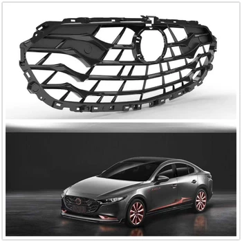 Лъскавите Черни Състезателни Решетка Предна Решетка Mazda 3 AXELA 2019 2020 Замяна на Автомобили Mazda3, Горна Броня, Капак Окото на Радиатора