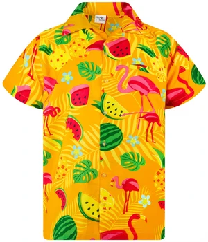 Лятна Мъжка Хавайски Цветя Социална Ежедневни Риза С 3D Принтом И Къс Ръкав За Почивка на Плажа На Остров, Луксозни и Стилни Дрехи С Чертеж