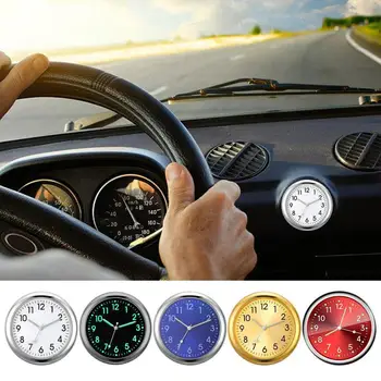 Мини-автомобили часовници, светещи аналогов часовник с автоматично захранване, часовник на арматурното табло на автомобила, кварцов часовник, автомобилни светещи малки аналогов часовник