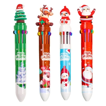 Многоцветен прибиращ химикалка писалка 10 в 1 като награда за деца