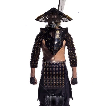 Модел Подиум Черна нинджа бар костюми гого костюми в китайски стил костюми ds Япония Японски Нинджа cosplay костюм