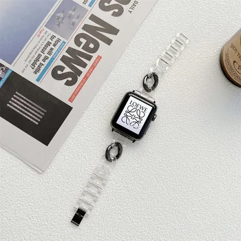 Модерен гривна от смола за Apple Watch 7 6 5 4 3 2 SE Каишка 38 мм 40 мм 41 мм 42 мм 44 мм 45 мм Каишки за Ръчни часовници iwatch Accessories Band
