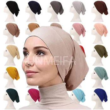 Модни Мюсюлмански Шапки-Hijabs, Обикновен Шал, Дамски Завесата, Модален Памук Хиджаб, Мюсюлмански Шал, Чалми, Женски Hijabs, Шапка, Ислямска