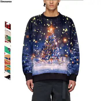 Мъже, Жени и Космически Галактика, Грозна коледен пуловер, Коледна hoody с принтом елхи, пуловер, жилетка за празнични партита, върхове