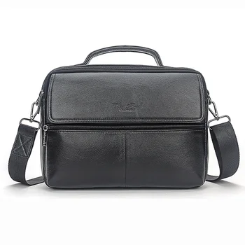 Мъжка чанта-месинджър от естествена кожа на рамото си, делова чанта, мъжки портфейл от естествена телешка кожа, чанти с горната дръжка с едно рамо