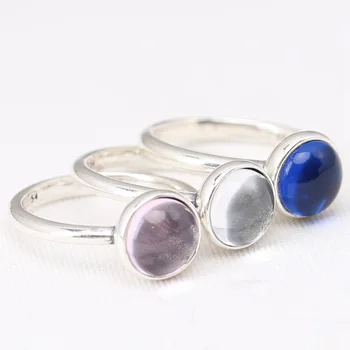 Поетичен спад с хрустальным пръстен за жени, автентични женски накити от сребро S925 проби, подарък на едно момиче за рожден ден