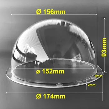 Поръчка 40 парчета с размер 174x93 мм, прозрачен акрил защитен стъклен купол, защитно покритие, Прозрачна капачка за фотоапарати, балон от плексиглас