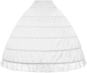 Сватбена рокля Трапецовидна форма с 6 Обръча с Дължина до пода, Дамски Долната пола-бързият, най-Дългата Долна пола с Кринолином, Бална Рокля