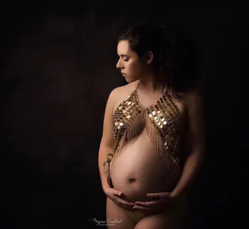Секси реквизит за снимки на бременни, рокли за бременни с пискюли, за фотосесии, дрехи за бременни, Богинята, Crystal crown, превръзка на главата, аксесоари
